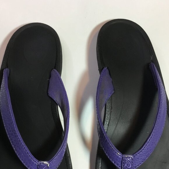 OluKai Kulapa Kai Flip Flops Size 9 Thong Sandals Purple Textured Comfort Beach - Picture 8 of 10